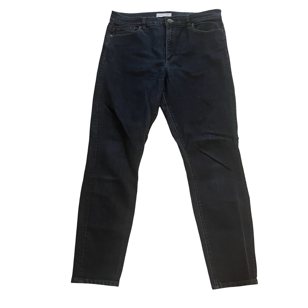 LOFT Women's Size 30 / 10 Modern High Waist Skinny Ankle Jeans Dark Wash Cotton